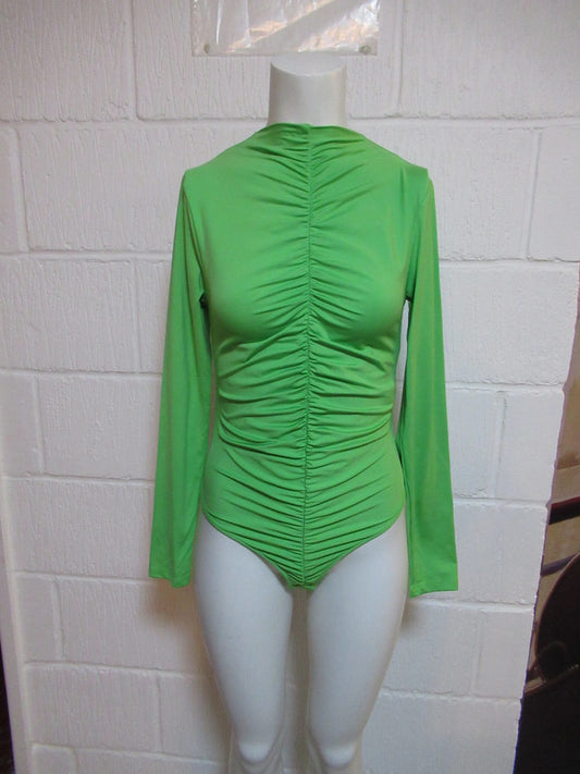 Green ruched bodysuit