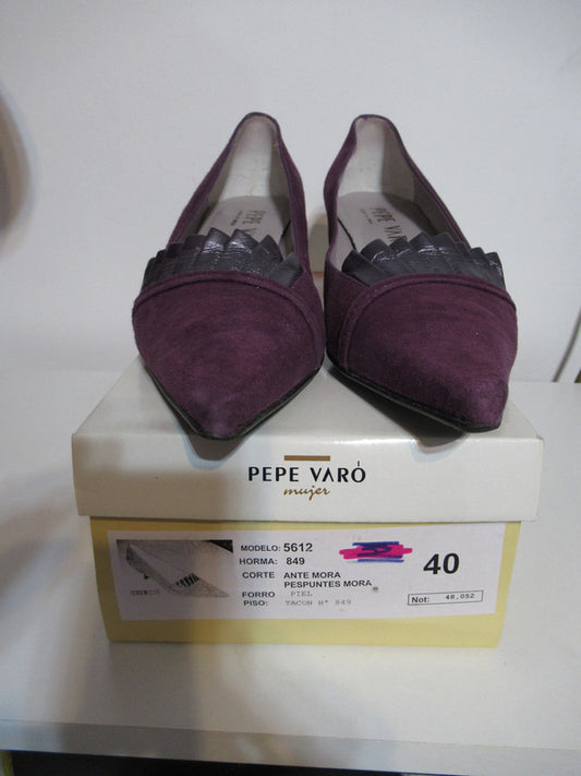 Fab purple low heeled shoes