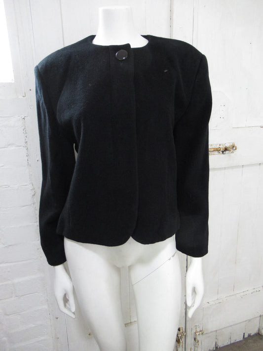 Black wool blend size 16 short jacket