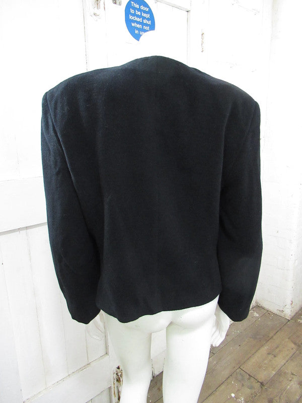 Black wool blend size 16 short jacket