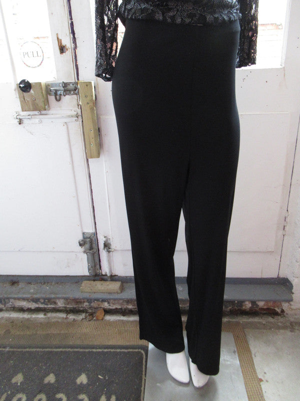 Black wide leg trousers