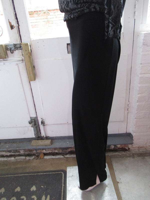 Black wide leg trousers