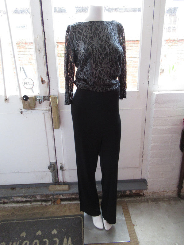 Black wide leg trousers