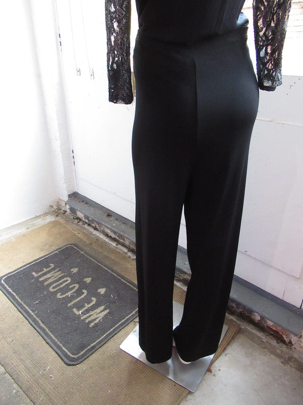 Black wide leg trousers