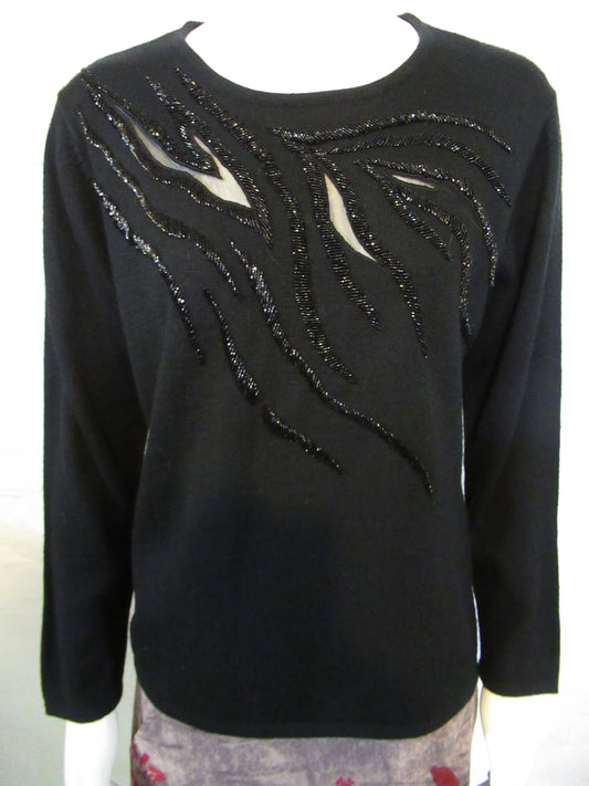 Black embellished jumper