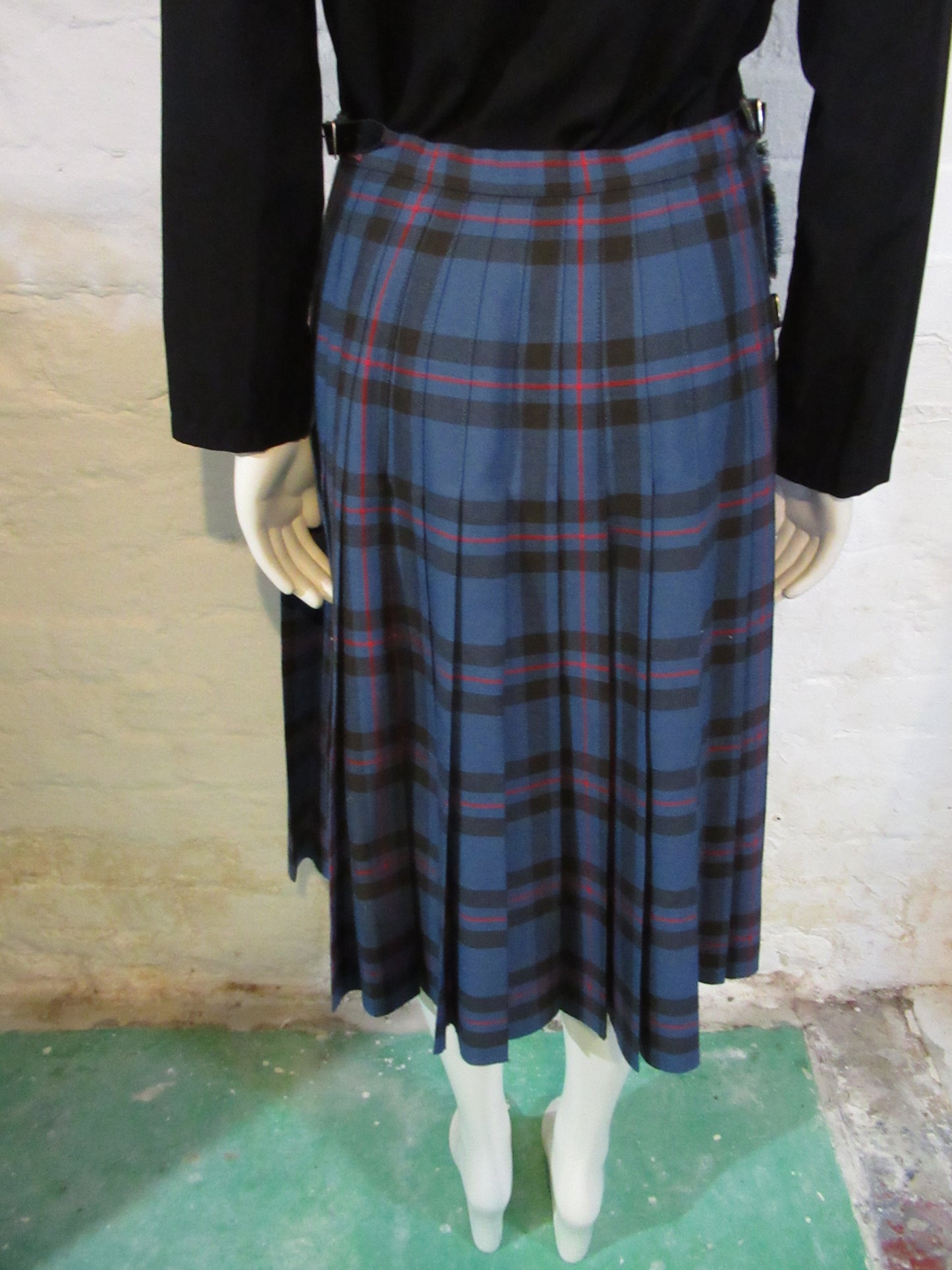 Blue check wool kilt