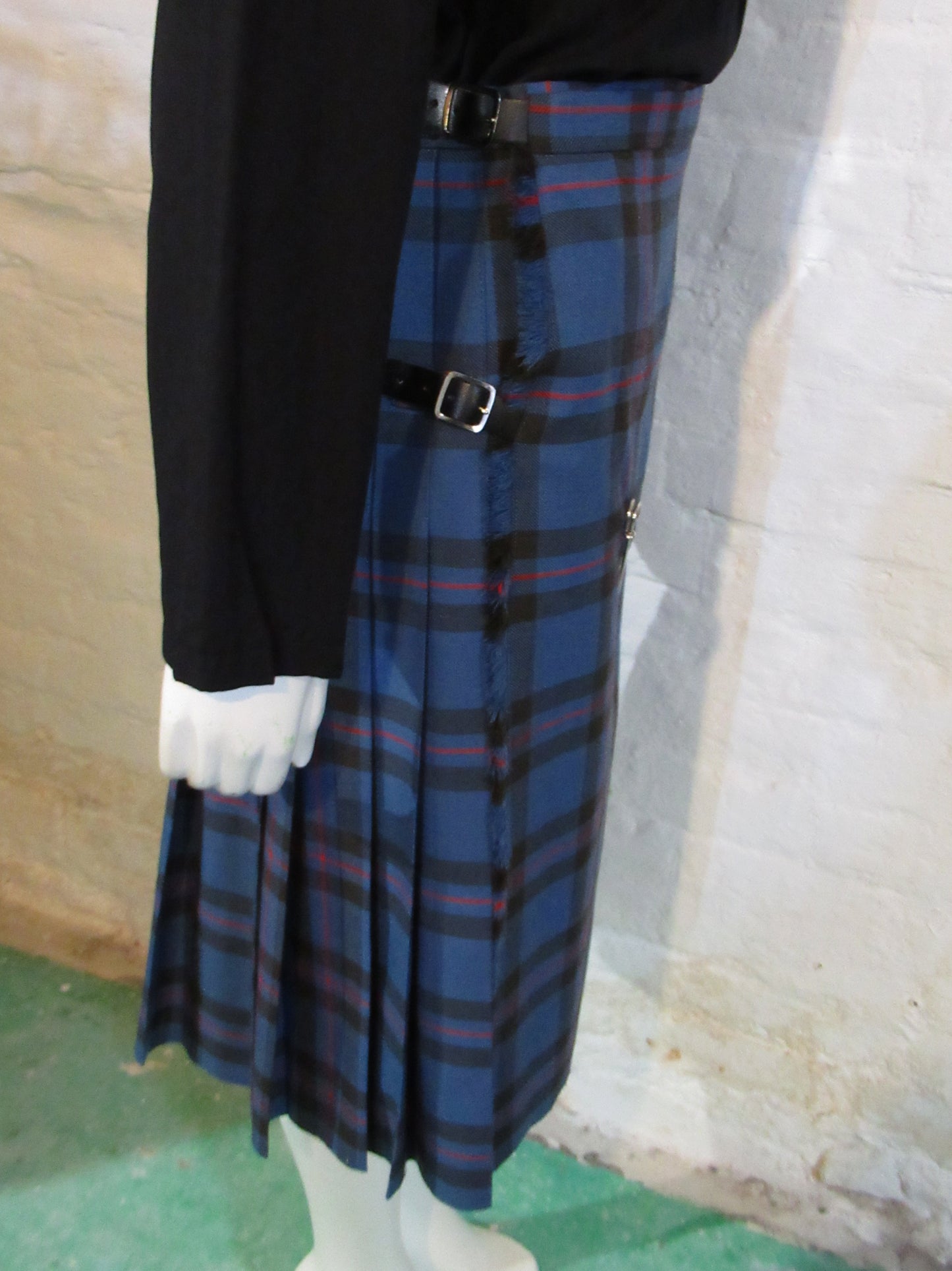 Blue check wool kilt