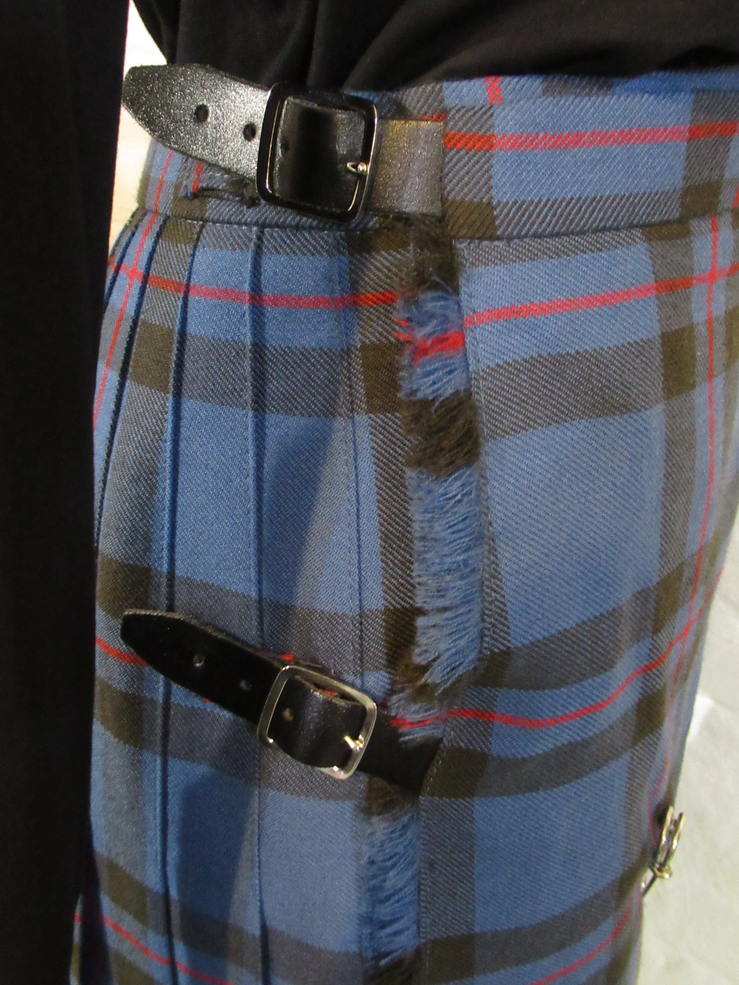 Blue check wool kilt